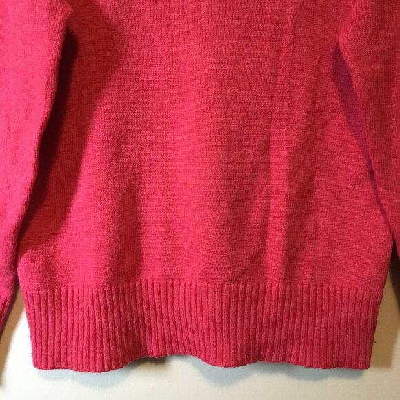 Malibu Pink Soft Angora Wool Blend Knit V-Neck Sweater - Picture 8 of 16